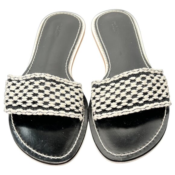 rag & bone Melrose Slide Sandals NWOT Black/White Size EU 37.5 / US 7.5 - Picture 1 of 7